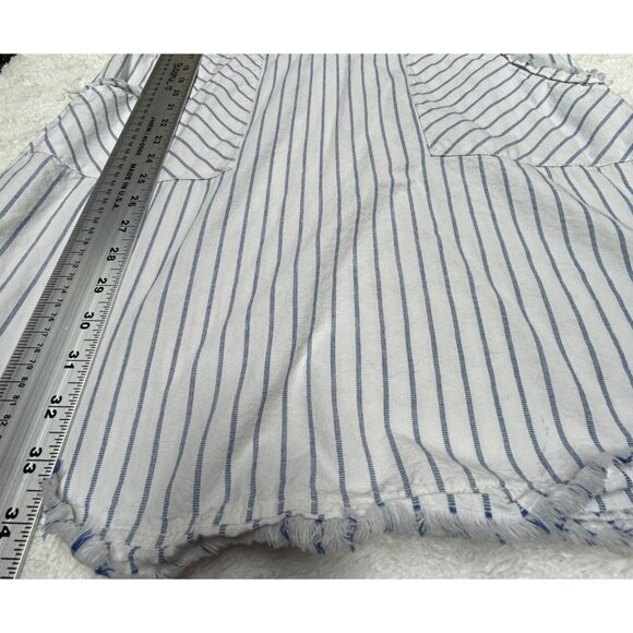 CASLON Women's White/Blue Striped Popover Shift Dress Small 3/4 Sleeve Casual - Picture 8 of 8